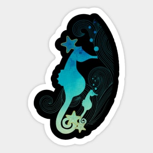 Watercolor Seahorses Sticker